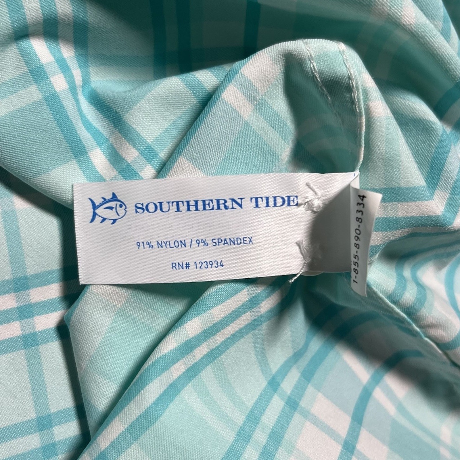 Southern Tide Palm Canyon Plaid Intercoastal Shirt Men's L Performance 9648 Euc — image 7 of 8